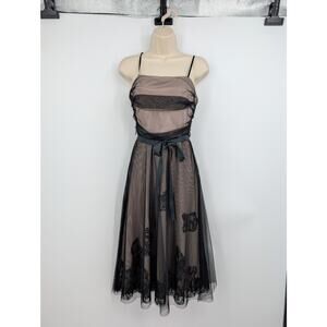 Trixxi Small Cocktail Dress Spaghetti Strap Lace Dark Romantic Whimsigoth Floral
